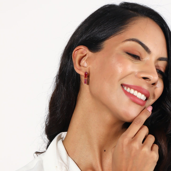 Rosia - Boucles d'oreilles Pierre de naissance Juillet