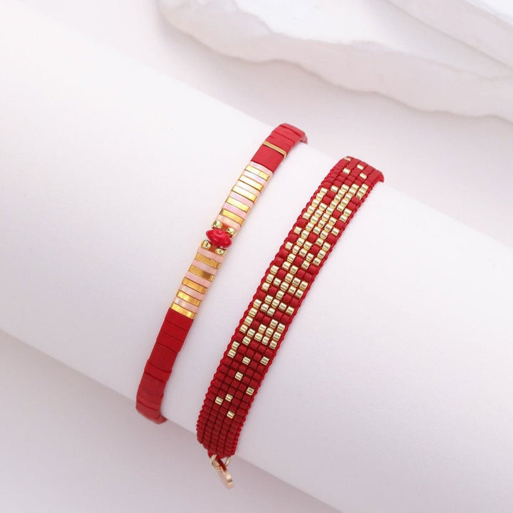 Parure Capucine - Bracelets de perles - beads bracelet fait main en perles Miyuki par Køss Design