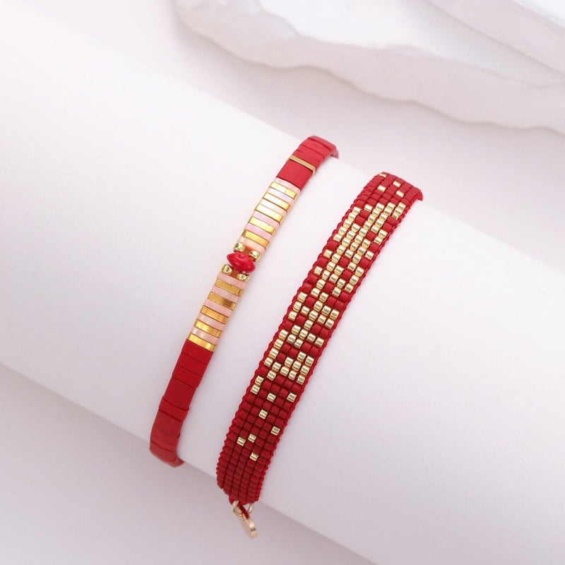 Parure Capucine - Bracelets de perles - beads bracelet fait main en perles Miyuki par Køss Design
