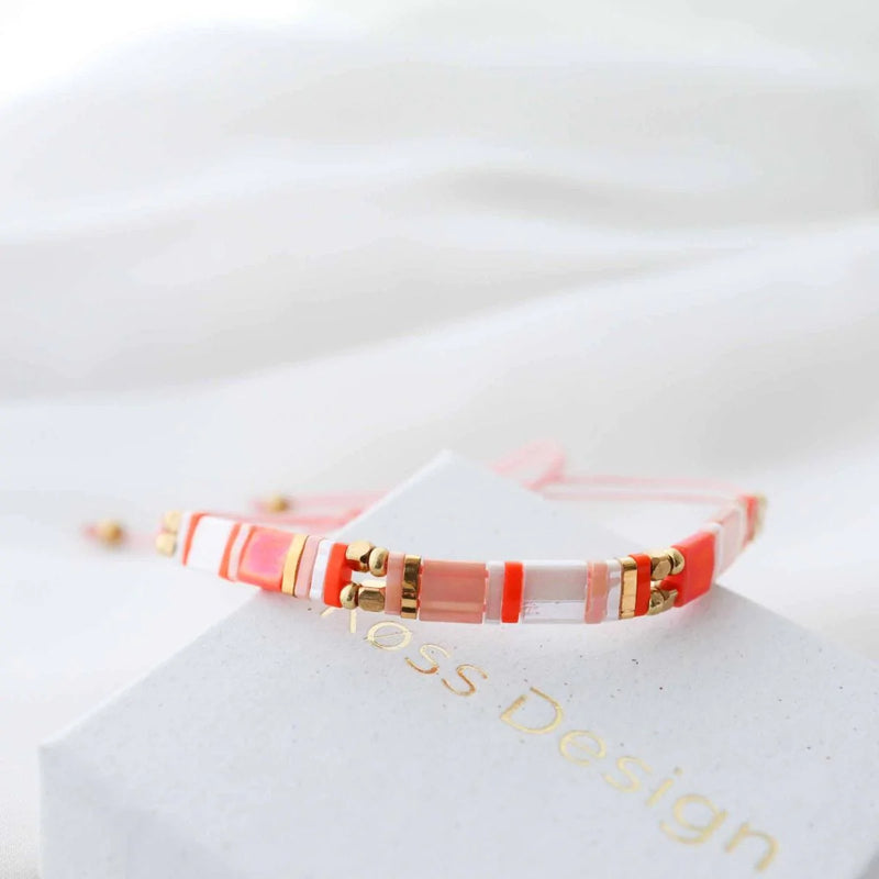 Parure Lily - détail des couleurs et motifs en perles Miyuki Tila
