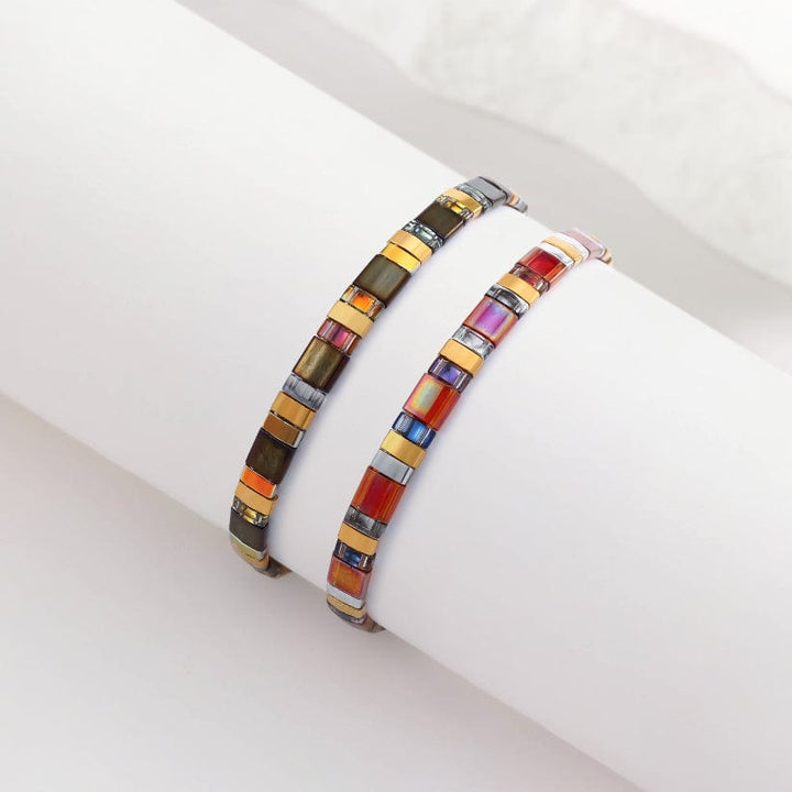 Parure Sabine - Bracelet de perles - bracelets perles plates fait main en perles Miyuki par Køss Design