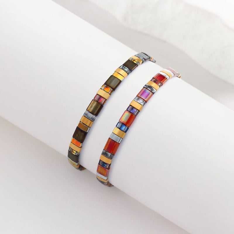Parure Sabine - Bracelet de perles - bracelets perles plates fait main en perles Miyuki par Køss Design