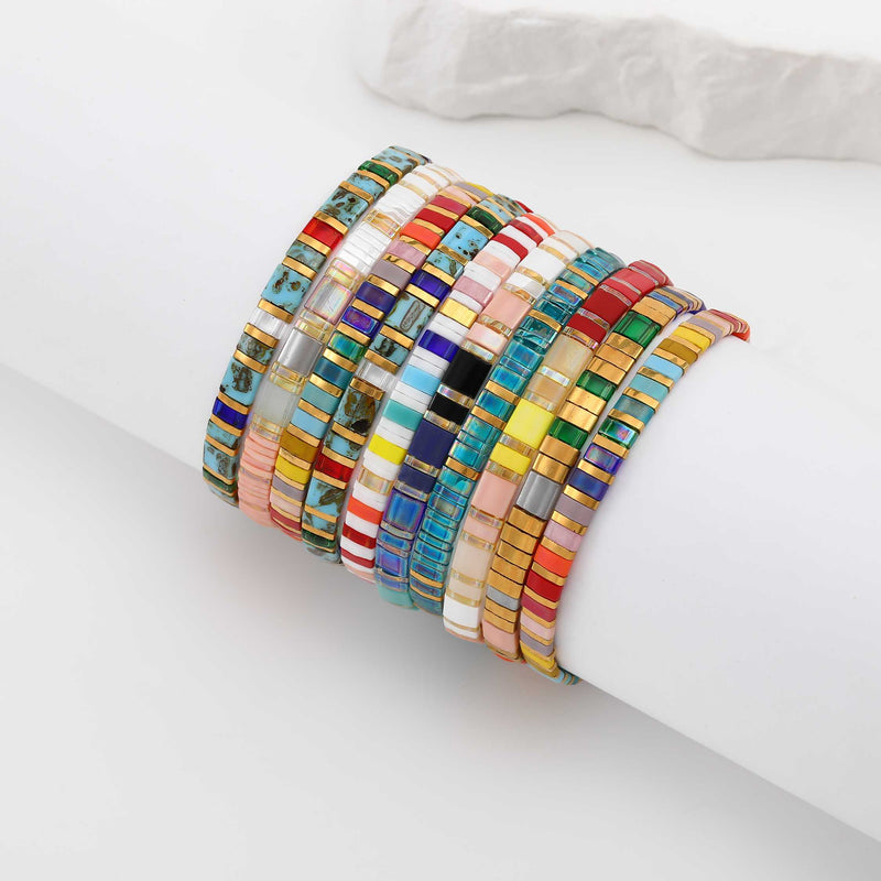 Coffret Cadeau Ensemble Rainbøw & Shine - bracelet de perles colorées fait main en perles Miyuki par Køss Design