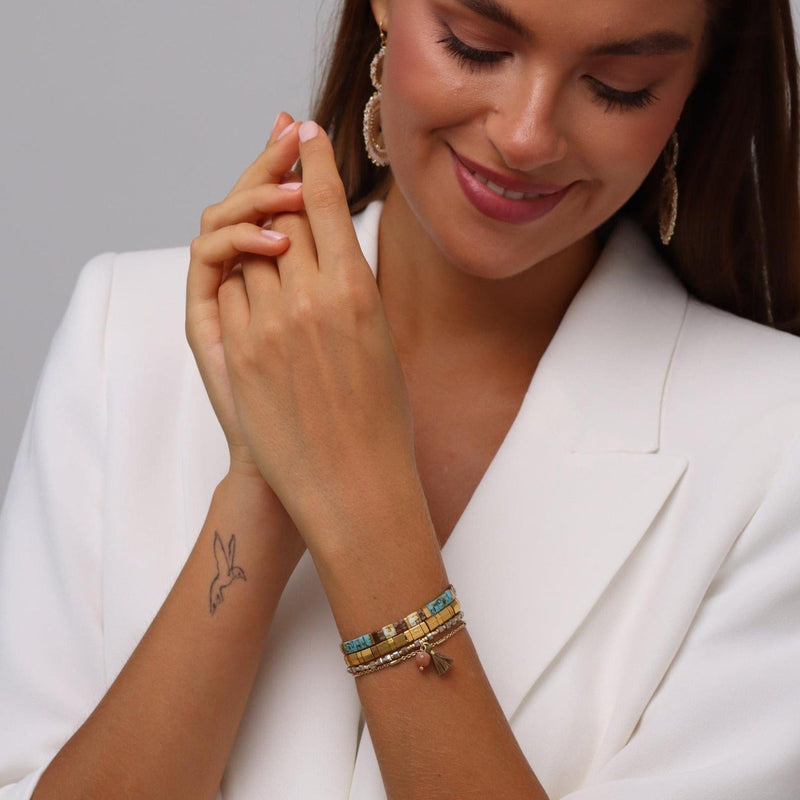 Parure Ange - bracelet en perles Miyuki porté au poignet