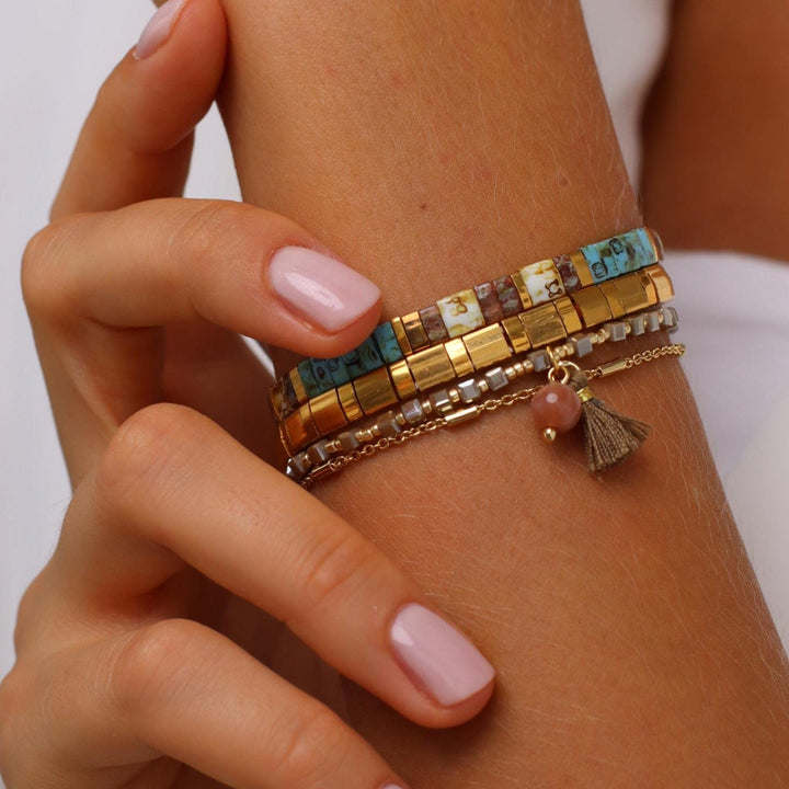 Parure Ange - vue détaillée des perles Miyuki japonaises