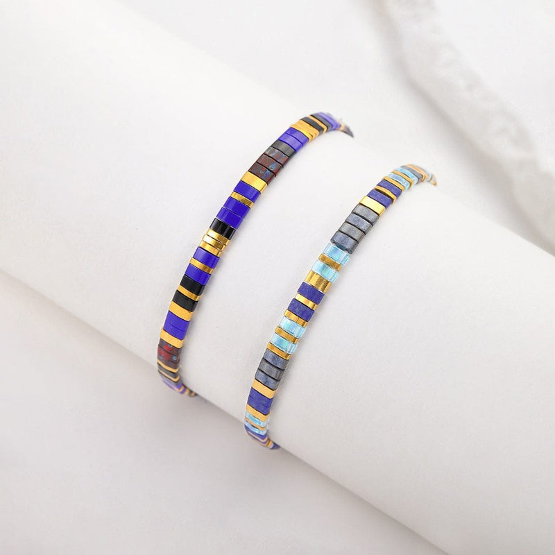 Parure Aurore - Bracelets de perles - bracelets perles plates fait main en perles Miyuki par Køss Design