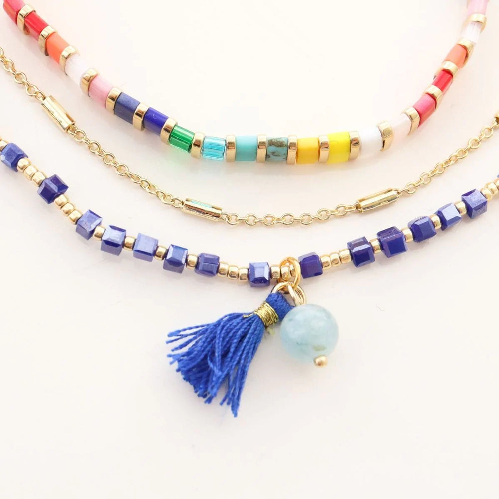 Parure Azur - vue détaillée des perles Miyuki japonaises