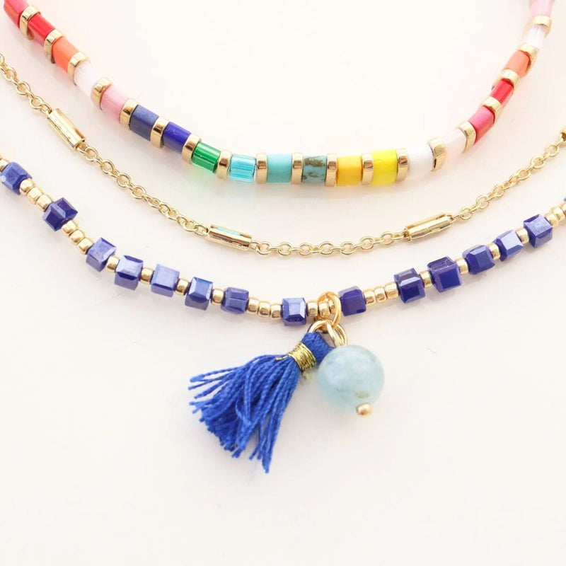 Parure Azur - vue détaillée des perles Miyuki japonaises