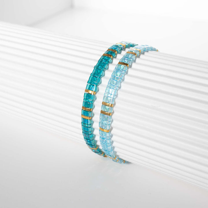 Parure Blue - vue détaillée des perles Miyuki japonaises