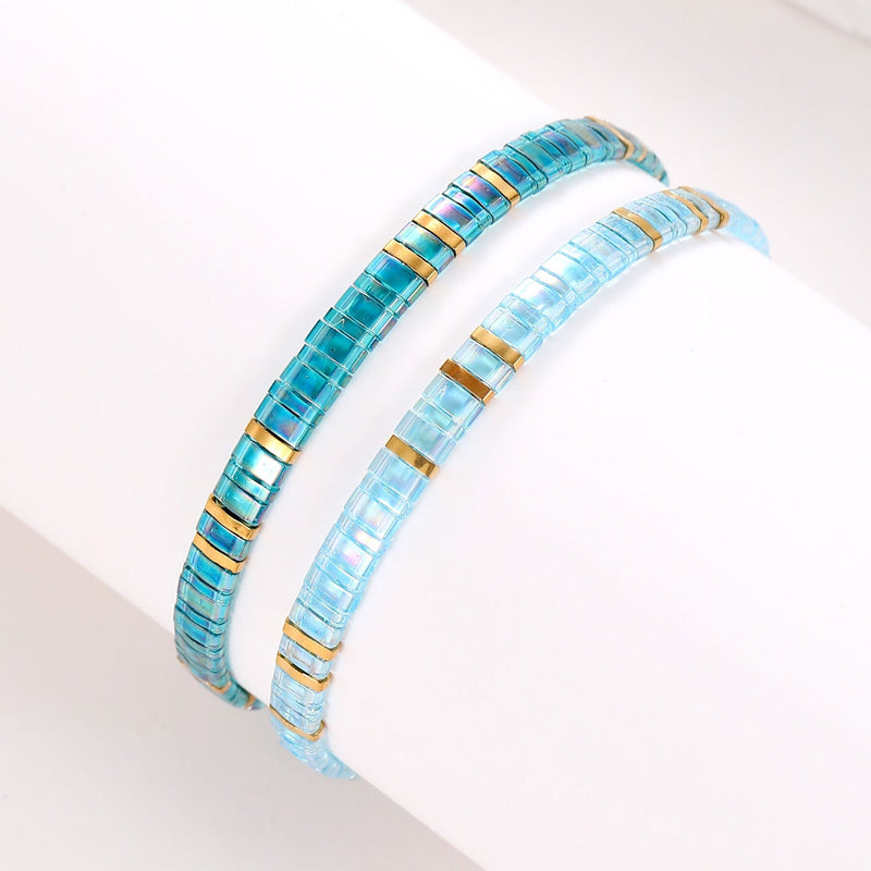 Parure Blue - Bracelets de perles - bracelet de perles colorées fait main en perles Miyuki par Køss Design