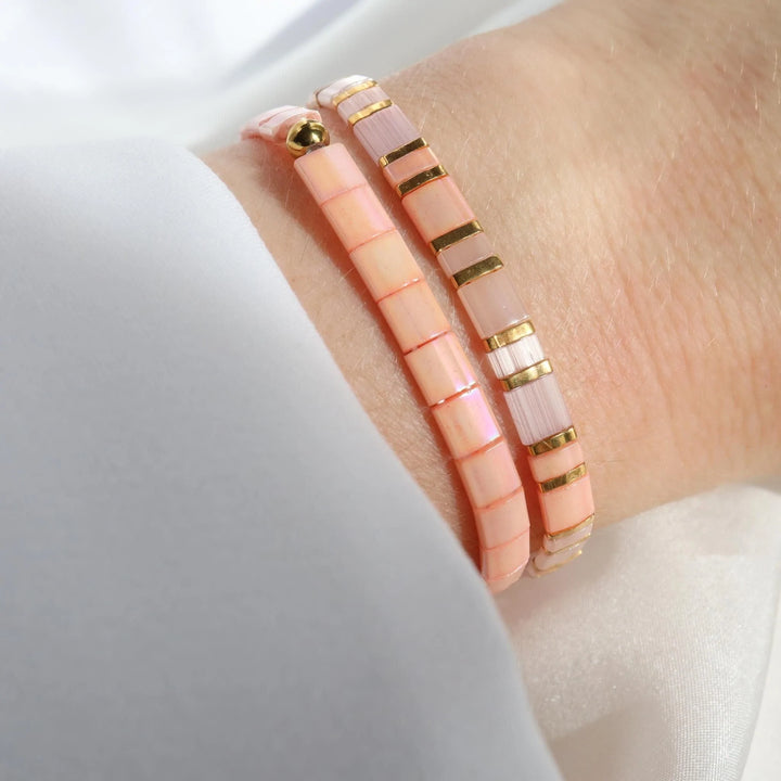 Parure Blush - vue détaillée des perles Miyuki japonaises