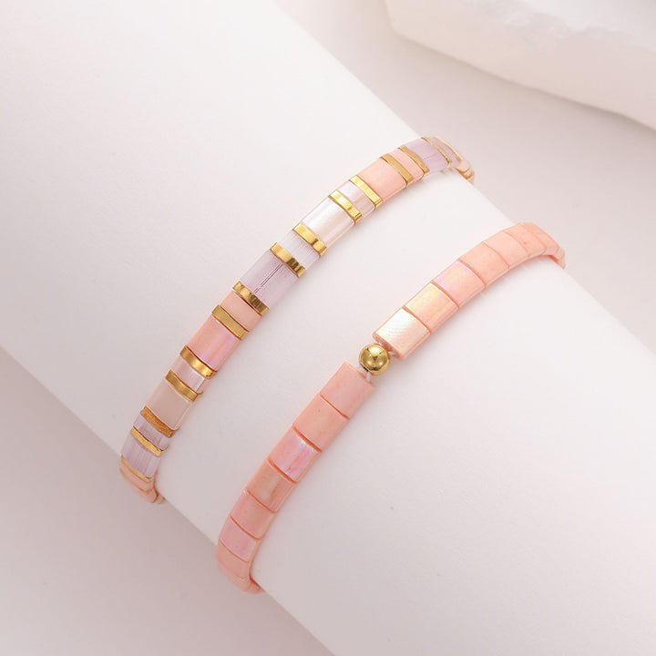 Parure Blush - Bracelets de perles - bracelets perles du japon fait main en perles Miyuki par Køss Design