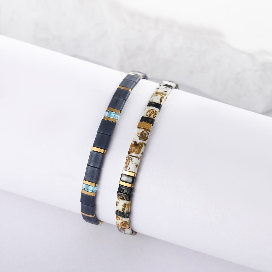 Parure Cassandra - Bracelets de perles - bracelets perles plates fait main en perles Miyuki par Køss Design