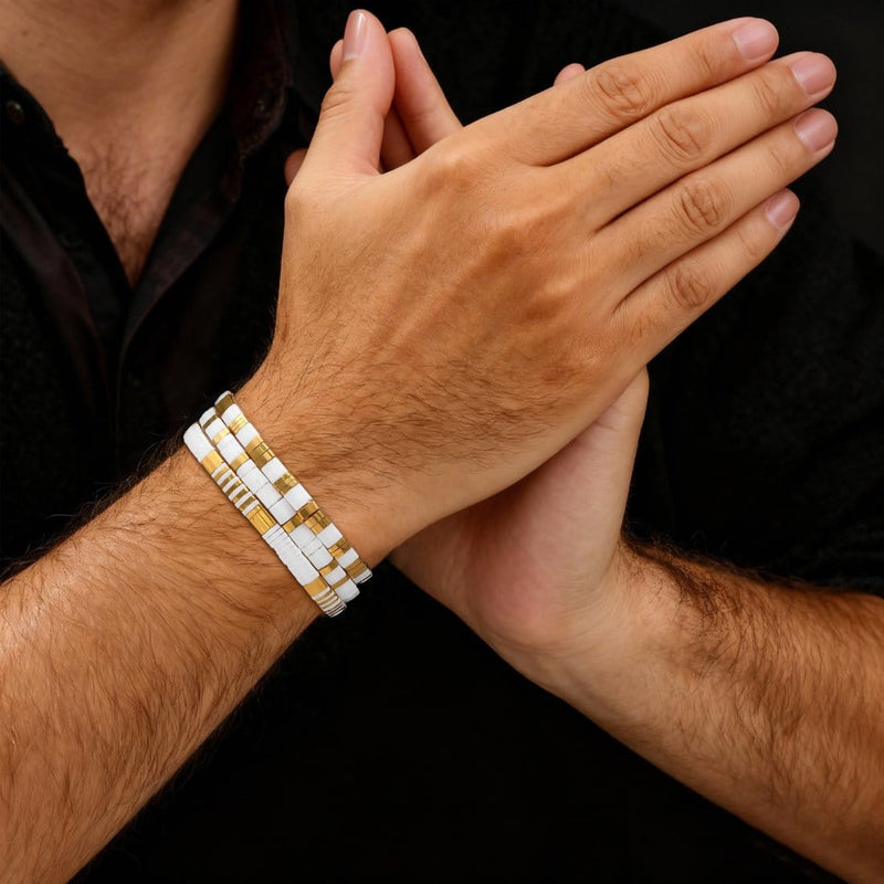 Parure Gotha - bracelet en perles Miyuki porté au poignet