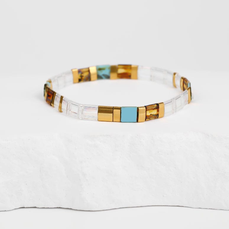 Parure Le Morne - détail des couleurs et motifs en perles Miyuki Tila