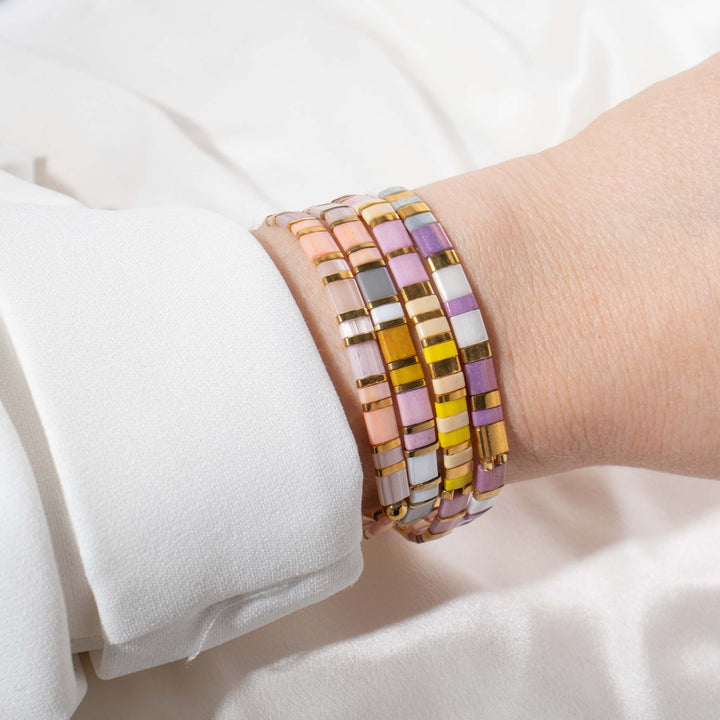 Parure Lia - bracelet en perles Miyuki porté au poignet