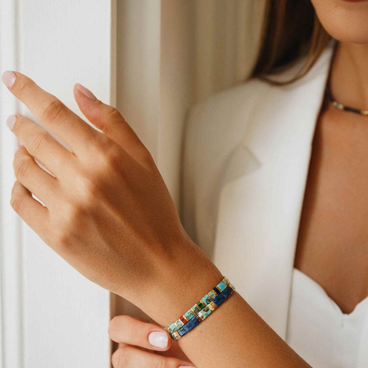 Parure Lou - vue détaillée des perles Miyuki japonaises