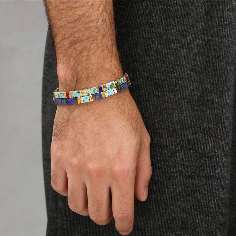 Parure Lou - bracelet en perles Miyuki porté au poignet