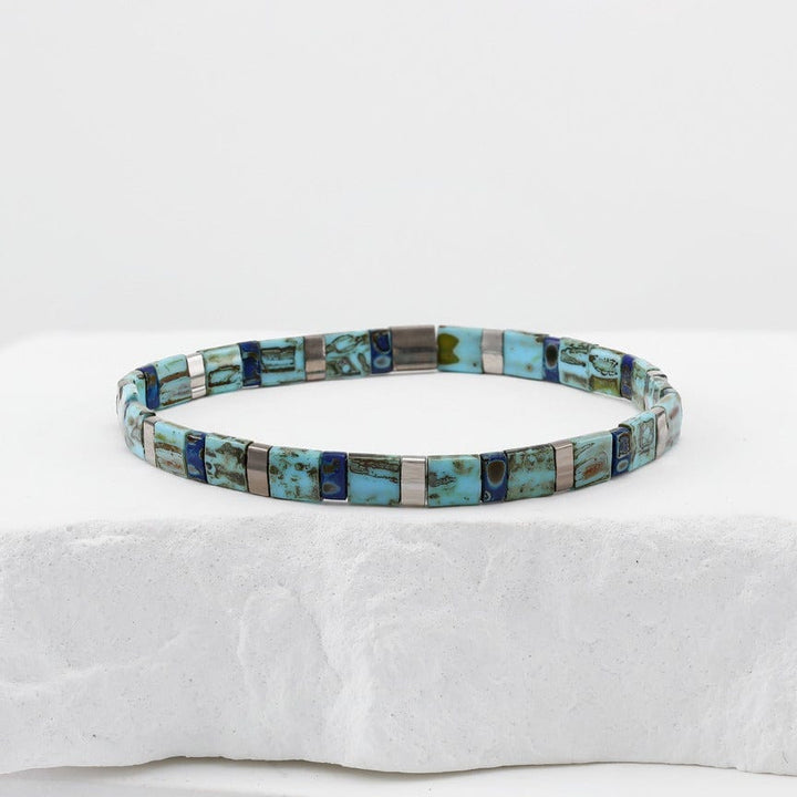 Parure Nerina - bracelet en perles Miyuki porté au poignet