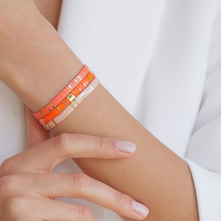 Parure Nina - détail des couleurs et motifs en perles Miyuki Tila