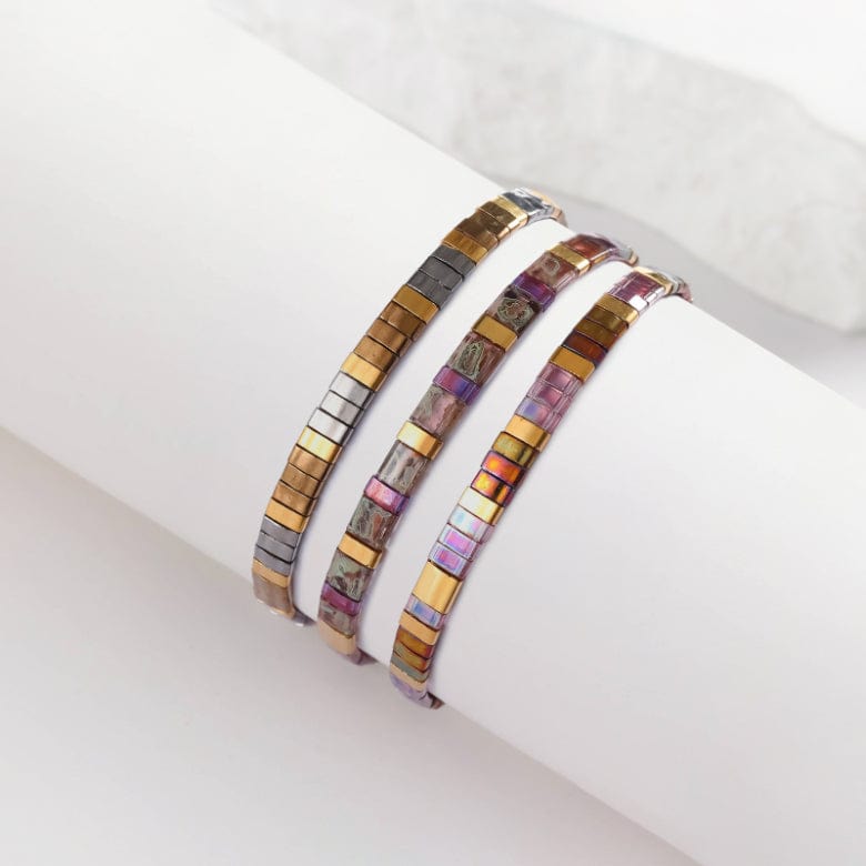 Parure Odette - Bracelet de perles - bracelets perles plates fait main en perles Miyuki par Køss Design