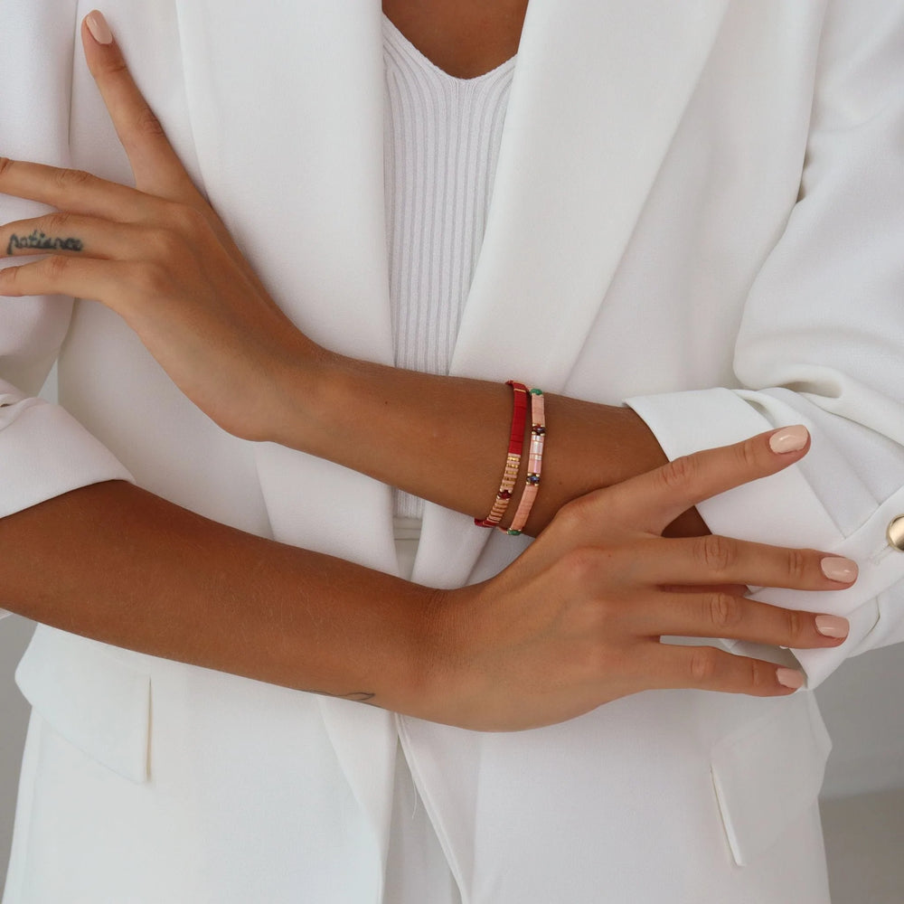 Parure Cerise - Bracelets de perles