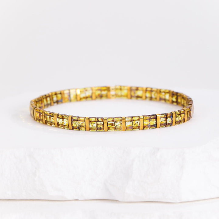 Parure Rona - bracelet en perles Miyuki porté au poignet