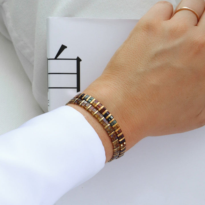 Parure Rona - Køss Design bracelets perles plates fait main photo 7