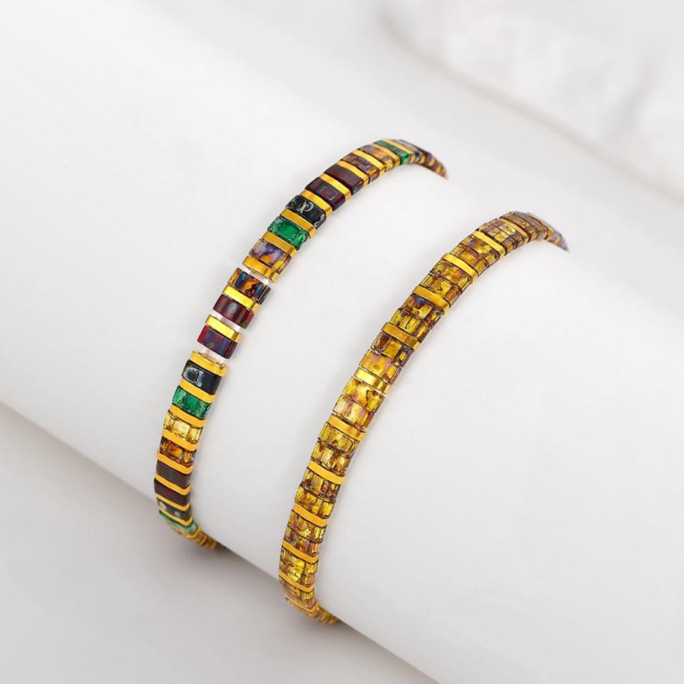 Parure Rona - Bracelets de perles - bracelets perles plates fait main en perles Miyuki par Køss Design
