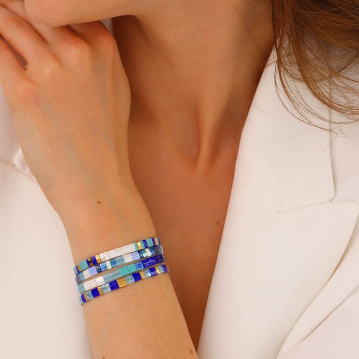 Parure Sanna - bracelet en perles Miyuki porté au poignet