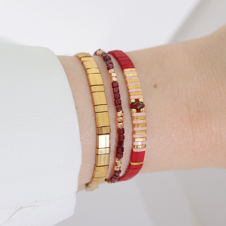 Parure Scarlett - Bracelet de perles - bracelet de perles colorées fait main en perles Miyuki par Køss Design