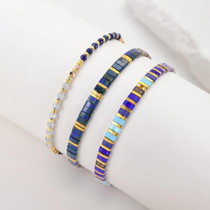 Parure Soline - Bracelets de perles - bracelets perles plates fait main en perles Miyuki par Køss Design