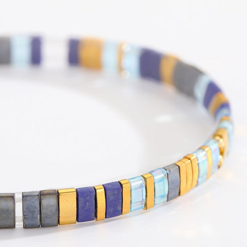 Parure Soline - bracelet en perles Miyuki porté au poignet
