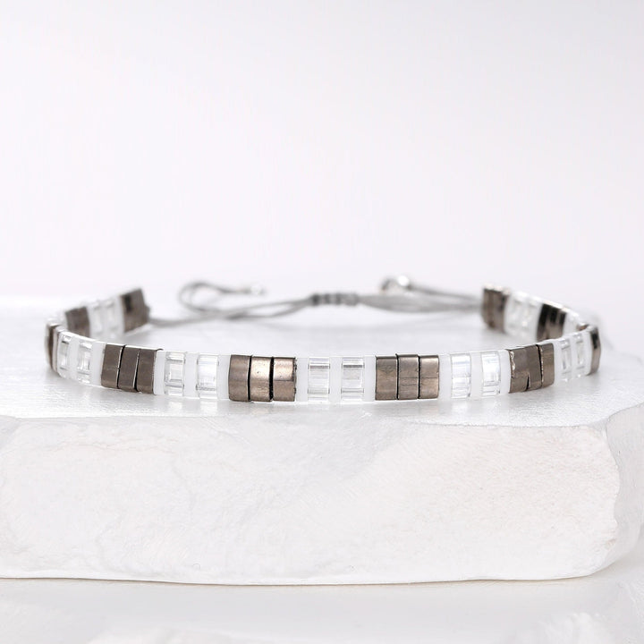 Silver - Bracelet de perles - bracelet de perles colorées fait main en perles Miyuki par Køss Design