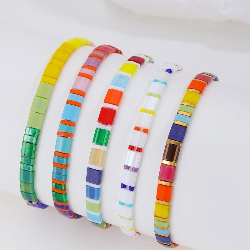 Parure Aloha - Bracelets de perles - bracelets perles plates fait main en perles Miyuki par Køss Design