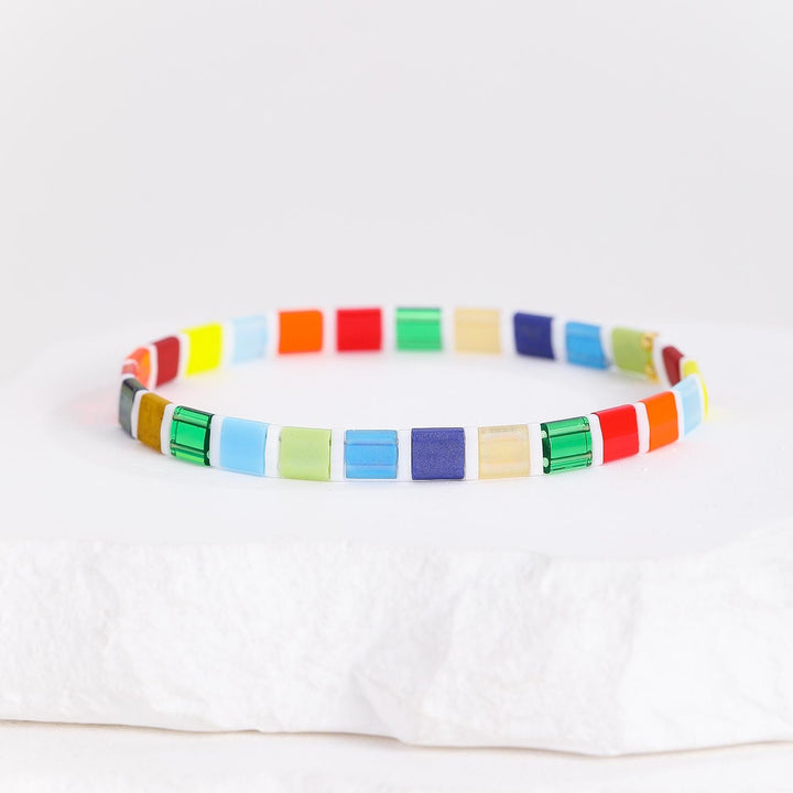 Parure Aloha - bracelet en perles Miyuki porté au poignet