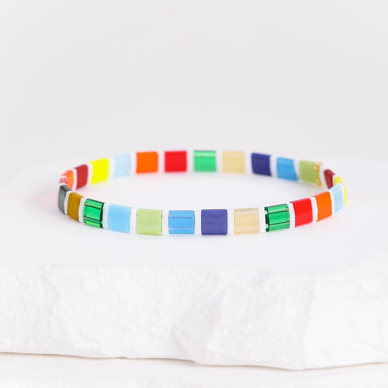 Parure Aloha - bracelet en perles Miyuki porté au poignet