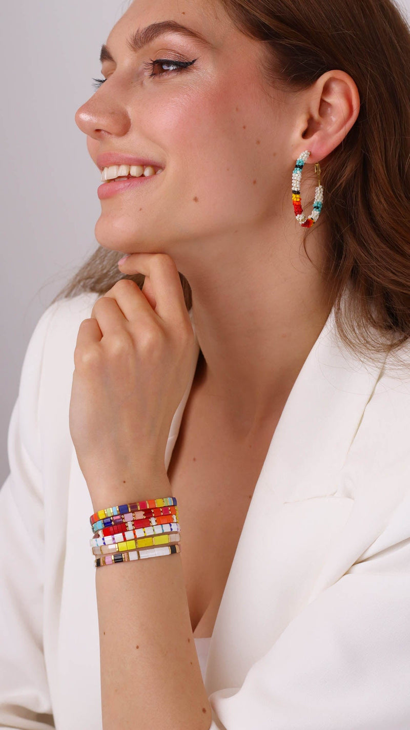 Parure Andrea - bracelet en perles Miyuki porté au poignet