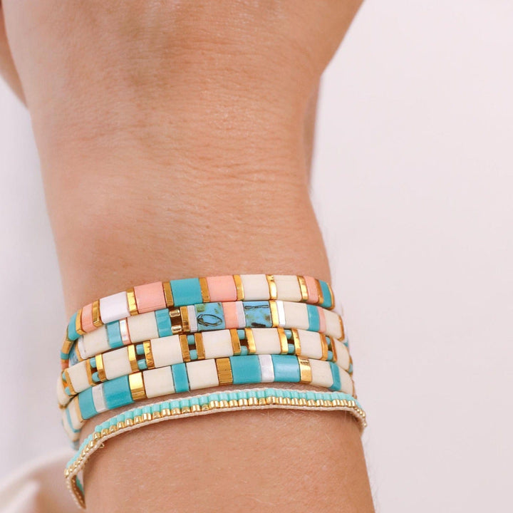 Parure Aurora - Køss Design bracelets perles plates fait main photo 7