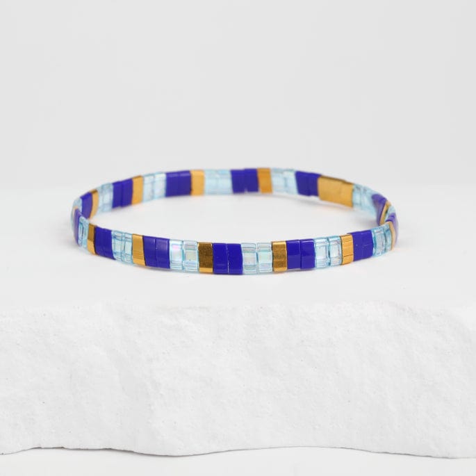Parure Calodyne - détail des couleurs et motifs en perles Miyuki Tila