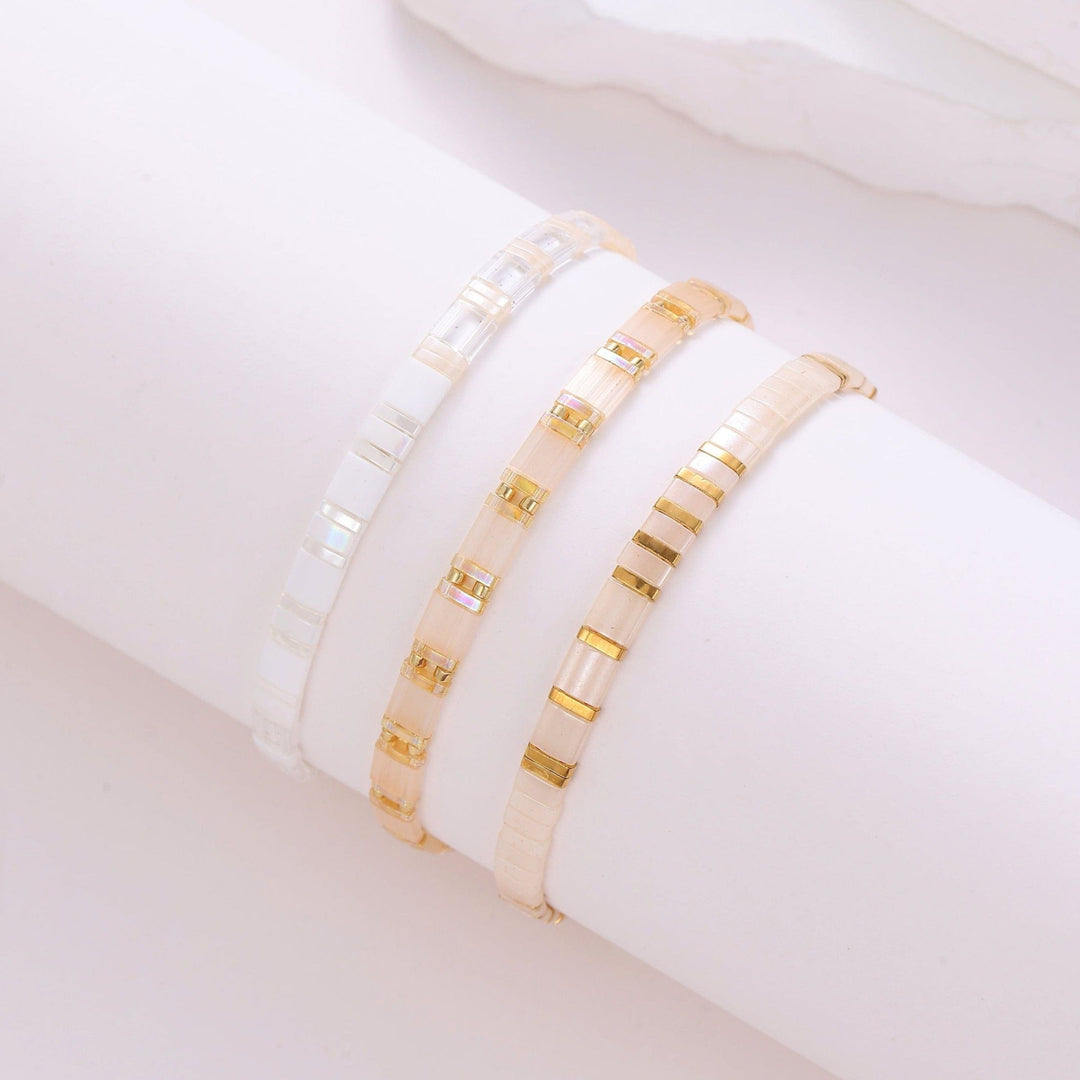 Parure Camellia - Bracelets de perles - bracelet de perles fait main en perles Miyuki par Køss Design