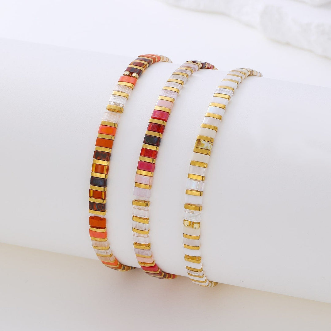 Parure Claret - Bracelets de perles - bracelets perles plates fait main en perles Miyuki par Køss Design