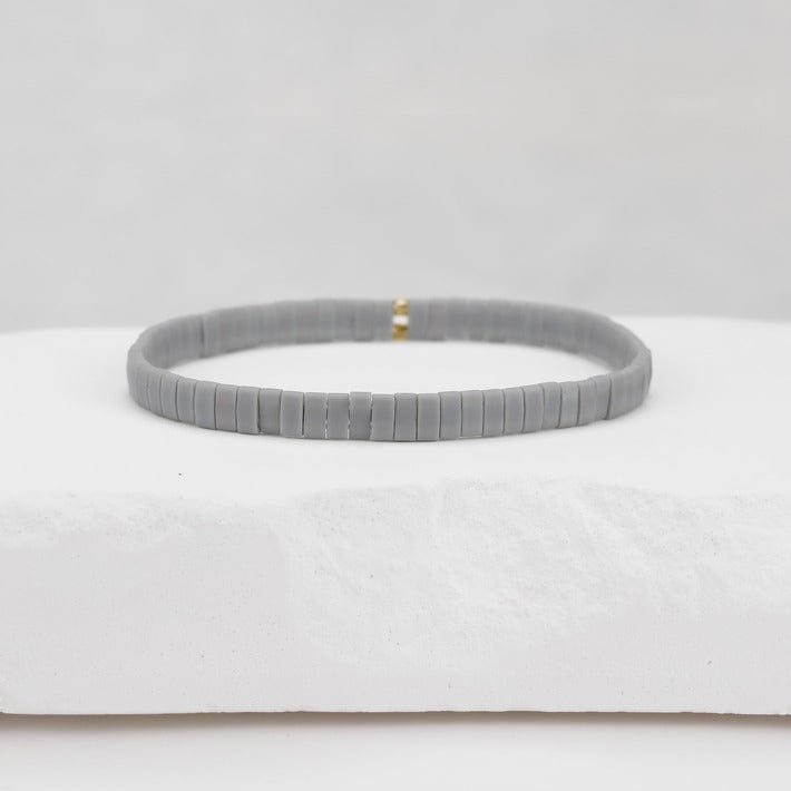 Parure Daria - Køss Design bracelets perles plates blanches fait main photo 6