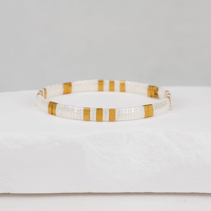 Parure Daria - détail des couleurs et motifs en perles Miyuki Tila