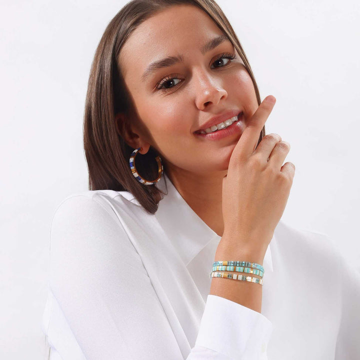 Parure Ingrid - bracelet en perles Miyuki porté au poignet