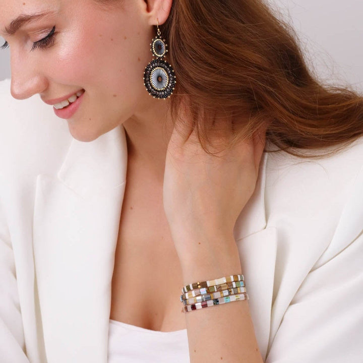 Parure Leah - bracelet en perles Miyuki porté au poignet