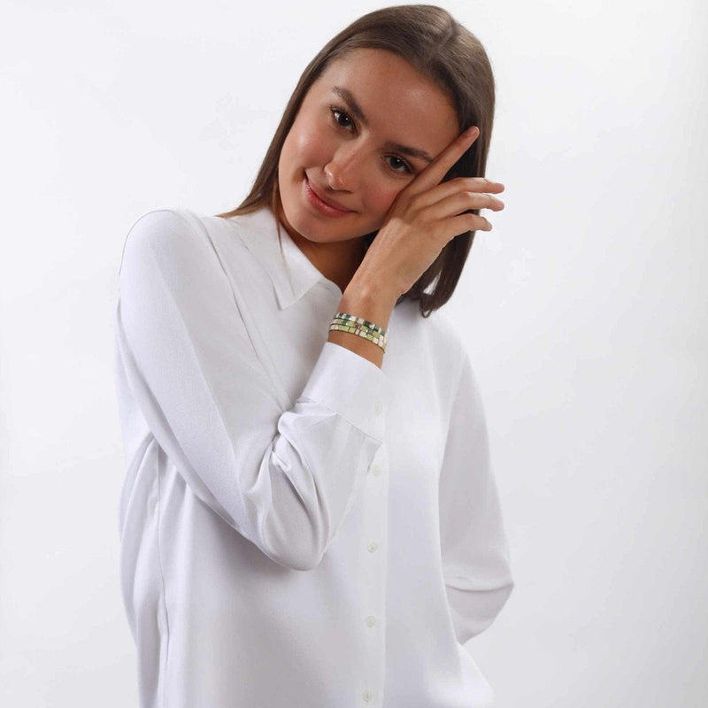 Parure Leonie - bracelet en perles Miyuki porté au poignet