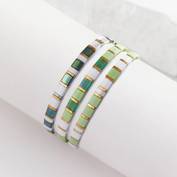 Parure Leonie - Bracelets de perles - bracelets perles plates fait main en perles Miyuki par Køss Design