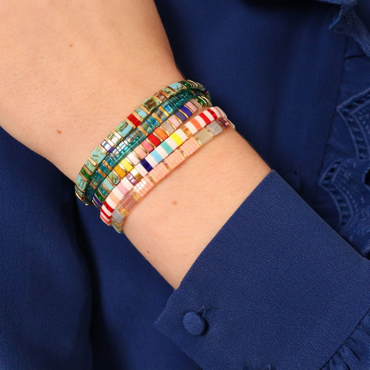 Parure Shine - bracelet en perles Miyuki porté au poignet