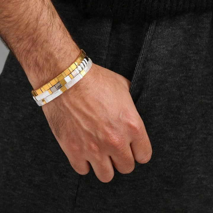 Parure Sun - bracelet en perles Miyuki porté au poignet